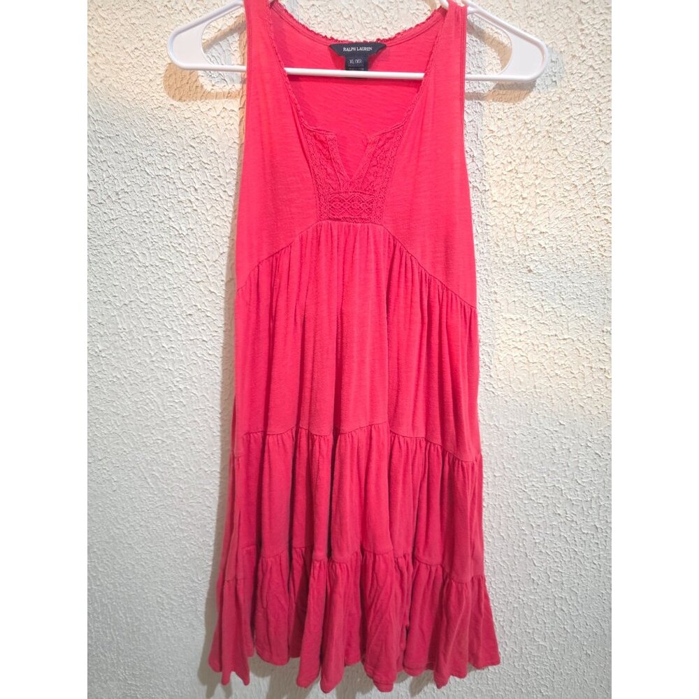 Ralph Lauren babydoll Womens Sleeveless Coral Dress XL - Picture 6 of 6